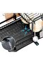 ZAMZIN 3-Tier Rustproof Dish Drying Rack with Utensil Holder & Water Tray/Large Stainless Steel Wall Mount Kitchen Organizer with Adjustable Drainage for Plates, Bowls, Mugs & Cutlery, Easy to Clean - 6