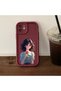 Xiaomi Redmi Note 13 Compatible Case Camera Protector Claret Red Silicone Couple Phone Case Girl Pattern - 5