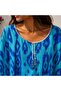 Par-13039 Blue Ikat Patterned Laser Beach Dress & Pareo |   Eos Collective - 2