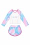 Girls' Long Sleeve Swimsuit Set with Shorts 2-Piece Set 5-13 Years I Girls' Long Sleeve Swimsuit Set with Shorts 2-Piece Set