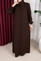 Medina Silk Plain Elif Ferace (Bitter Brown) - 2