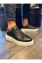 Jy144 Volt Lace-Up Leather Men's Casual Sneaker High Sole Shoes Cbt Black