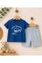 100% Cotton Vintage Printed Baby Boy Summer Set - 2