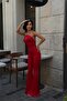 Women's Red Halter Neck Chain Strap Spanish Flare Premium Jumpsuit Nbdf290 - 3