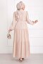 Belted Layered Dress Beige - 5