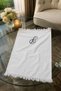 Letter E and L Embroidered 2-Piece Hand Towel Set 100% Cotton Fringed Decorative Towel Set 45X30.5 cm - 3