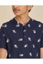 Senior Boys Navy Printed Mandarin Collar T-Shirt - 4