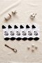 Women's Black and White 6-Piece Patterned Women's Socks Set - Soft Cotton
