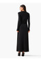 TWISTED KNOT DETAIL V NECK KNIT DRESS - 4