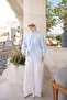 Baby Blue Collared Polka Dot Shirt - 2