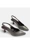 Large size platinum crocodile patterned open back stiletto heels 41-42-43-44 - 6
