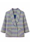 90S Retro Model Oversize Design Plaid Jacket Women's Magenta