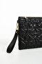 Star Embroidered Portfolio Handbag with Chain and Wrist Strap, Satin Lined Clutch Bag - 2