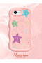 حافظة متوافقة مع هاتف iPhone SE 2022، حافظة حماية للكاميرا من السيليكون الوردي، حافظة هاتف بنمط نجمة - 2