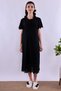 100% Cotton Scalloped Fabric Maternity Nightgown Effortt - Black - 7