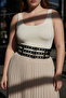 Plus Size Black Women's Belt Thick Corset Style with Staple Detail - 5
