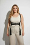 Plus Size Black Women's Belt Strap Corset Style Tassel Detailed Leather Body Accessory - 5