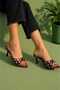 Dilla Women's Heeled Slippers Pointed Toe Casual Slippers 8.5 cm