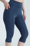 Women's High Waist Lycra Capri Leggings with Phone Pocket Detail and Push-Up Effect