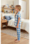طقم بيجامة بناتي من القطن الممشط بنسبة 100% مع أزرار - 2