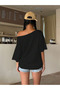 Women's Malibu Printed Boat Neck Off Shoulder 100% Cotton T-Shirt - 2