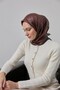 وشاح لامع من مزيج البوليستر باللون الأحمر البني بنمط عرقي وملمس لامع 90x90 - 3