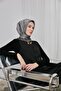 Shiny Sparkle Scarf Silver Ethnic Pattern 90*90 - 5