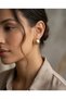 Tattoo Textured Curved Round Gold Color 316L Steel Women's Earrings