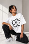 Women's Oversize Pixel Floral Print T-Shirt 100% Cotton Comfortable Fit Streetwear Casual Crew Neck Short Sleeve Graphic T-Shirt - 2