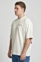 Men Crew Neck Embroidered Logo Short Sleeve T-Shirt, Off White - 3