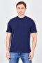 Men Crew Neck Short Sleeve Textured T-Shirt, Navy