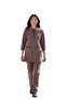 Housemaid Uniform/Nurse Uniform/Medical Scrub Set with Black Piping - Two Patch Pockets on Top, Comfortable & Durable (Brown, XL)