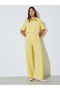Yellow Linen-Look Shirt and Wide Leg Pants Co-Ord Set - 2