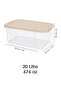 2-Piece Storage Box with Lid - Toy Organization Baby Kids Room Organizer 20Lt Beige - 5