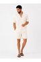 Rooy Wrinkled Crinkle Fabric Summer Lycra Men's Shirt Shorts Set - 2