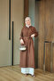 Women's Hidden Buttoned Waist Tie Dress Brown - 4