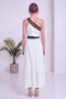 Women's One-Shoulder Ethnic Embroidery Detailed Linen Summer Dress White, Khaki - 7