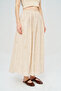 Women's Sequin Leaf Embroidered Maxi Skirt with Elastic Waist - 2