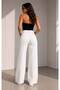 Women's White Palazzo Jeans with Lycra Stretch - 2