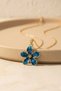 Blue Pearlescent 5-Petal Flower Gold Women's Necklace (45+5cm)