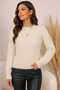 Women's Polo Neck Soft Textured Knitwear Sweater Soft Textured Long Sleeve Stylish Casual Sweater - 2