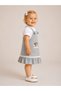 Baby Girl Salopet Dress Set with Pockets and Ruffles 2-Piece Set with White Blouse - 3