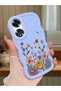 Oppo A60 Compatible Case Camera Protector Blue Silicone Couple Phone Case Floral Pattern