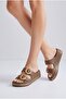 Round Buckle Women's Flat Slippers - 4
