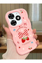 Tecno Spark 20C Compatible Case Camera Protector Pink Silicone Couple Phone Case Strawberry Pattern