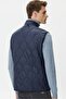 Hooded Outdoor Men's Jacket Navy Men's Coat with Removable Quilted Vest Navy Blue - 4