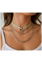 Albatros Bird Suede Choker _ Bean Chain Double Set Women's Necklace - 2