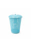 Plastic Laundry Basket with Lid - 60×45 cm - Light Blue