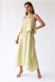 2198 Women's Flounce Modal Lined Strap Maxi Dress Çağla - 3