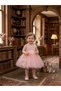 3D Appliqued Flower Detailed Puffy Baby Girl Evening Dress